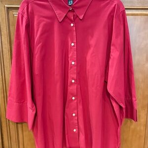 Lands' End Women's Blouse Deep Pink 3X